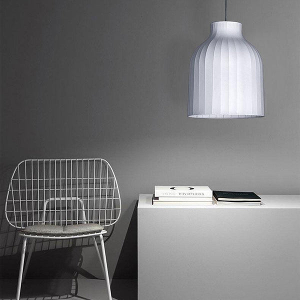 Ritta French Vintage White Pendant Light, Synthetic Silk