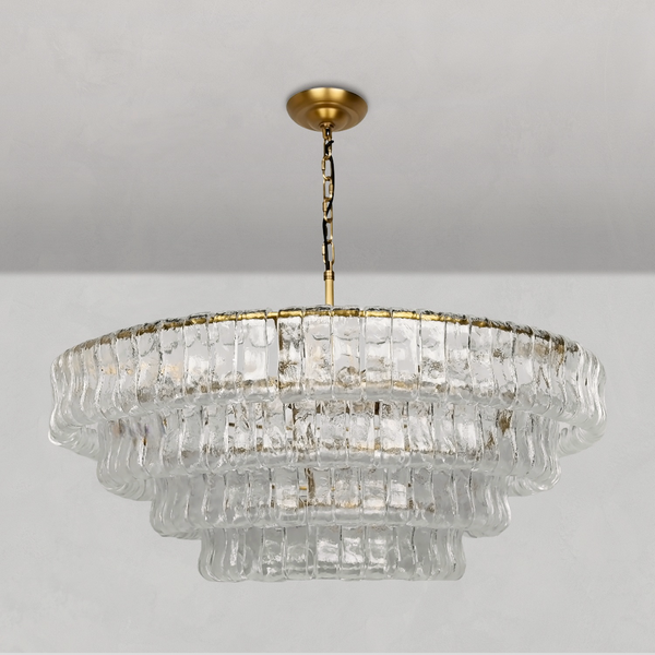 The Bellatrix Chandelier | Long-Drop Candelabra Clear Glass | CLND014