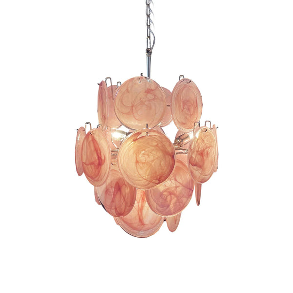 Vintage Pink Discs Chandelier