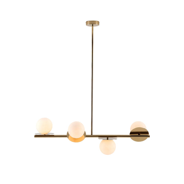 Evvararis Brass Glass Chandelier
