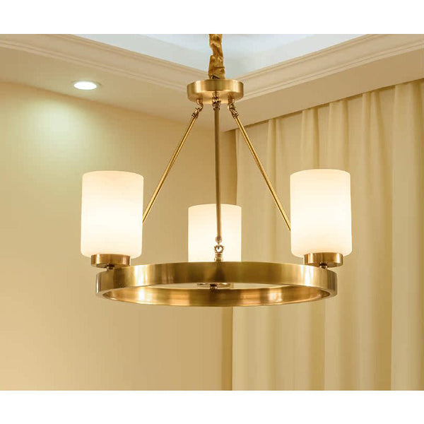 Illume Postmodern Luxury Brass Glass Chandelier