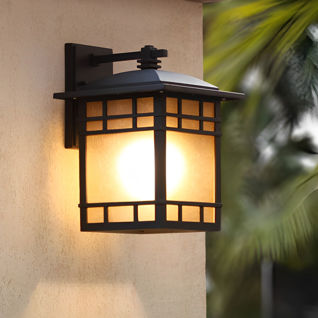 Celaraine Square Retro Vintage Glass Outdoor Wall Lights
