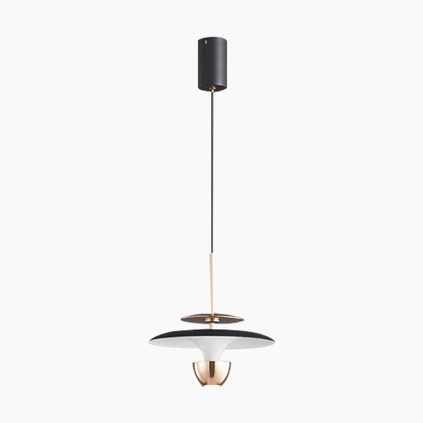 Pendant Light Small UFO Modern with Integrated LED, Black/Gold