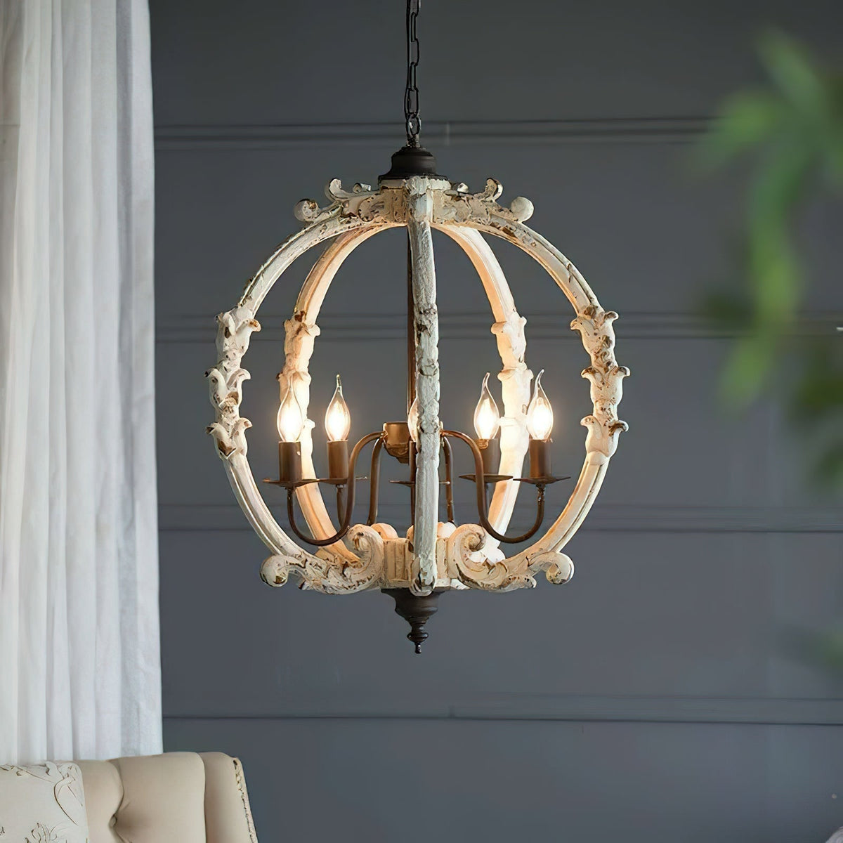 Vathais Vintage Industrial Wood Pendant Lamp