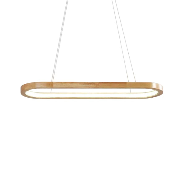 Veon Contemporary Oval Wooden Pendant Light