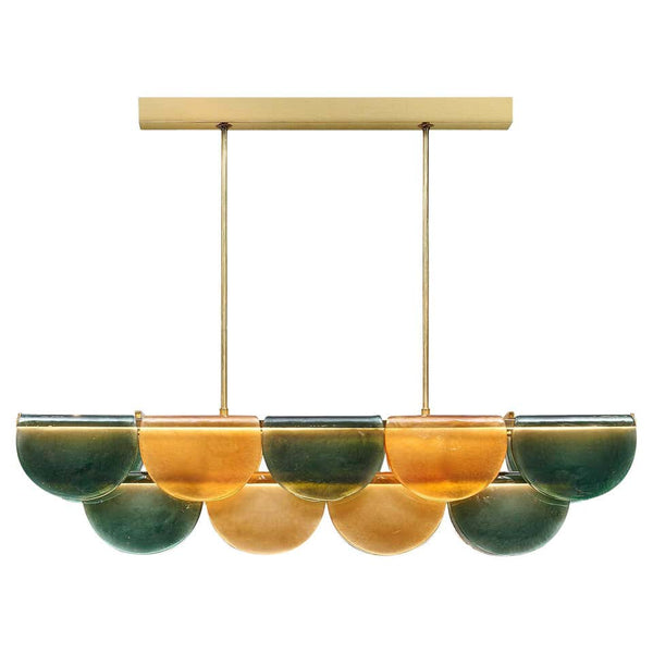 Petalo Linear | Olive Glass & Brass | CL89AGPETV