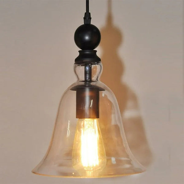 Simple Bell Clear Glass Pendant Light