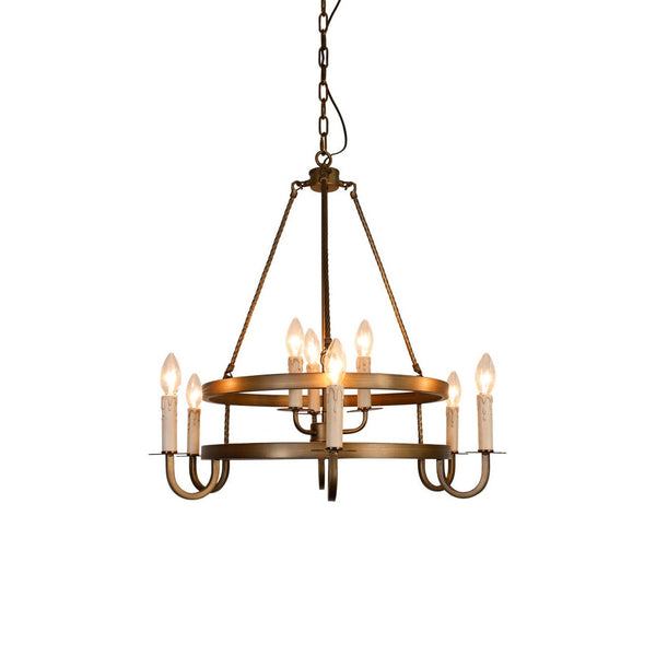 Woven Classic Wagon Wheel Plastic Chandelier