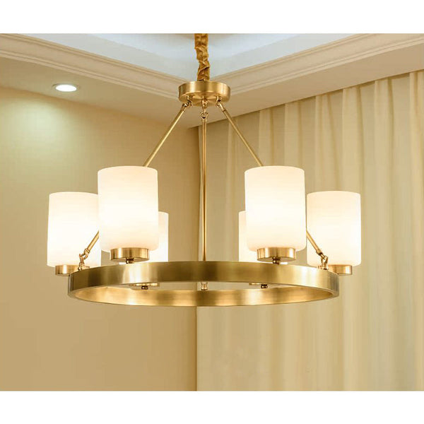 Illume Postmodern Luxury Brass Glass Chandelier