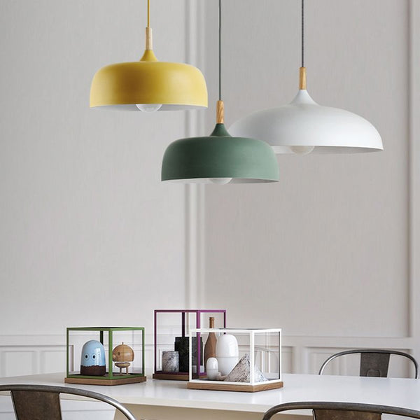 Semi-Circular Pot Cover Modern Black Pendant Light for Dining Room