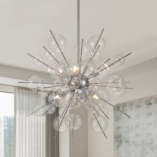 Mjolkunix Globe Bubble Sputnik Sunburst Glass Chandelier