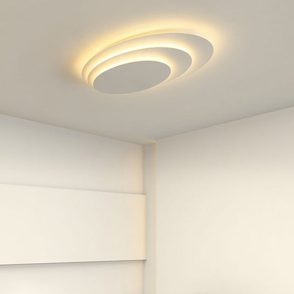 Slim Creamy Multi-Layer LED Ceiling Light for Bedroom