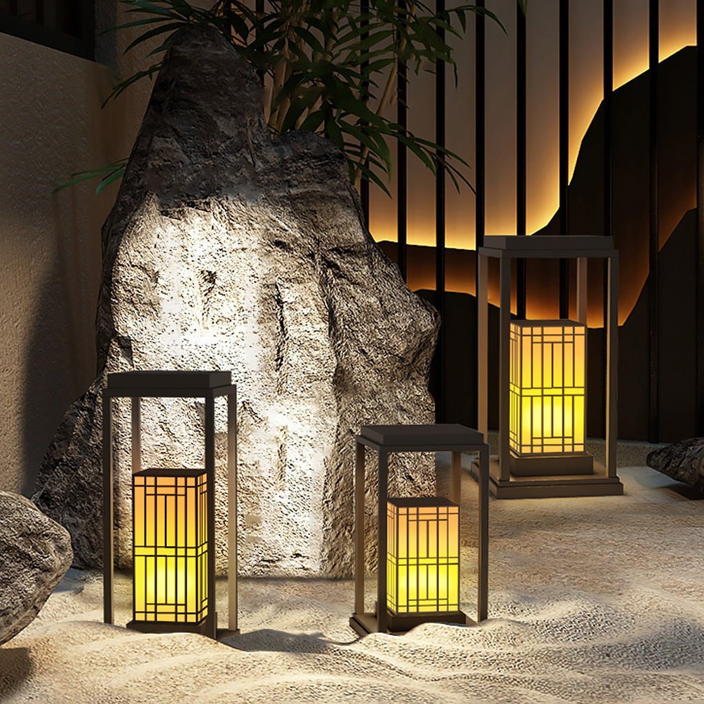 Maruine Traditional Asian Lampshade Marble Outdoor Light