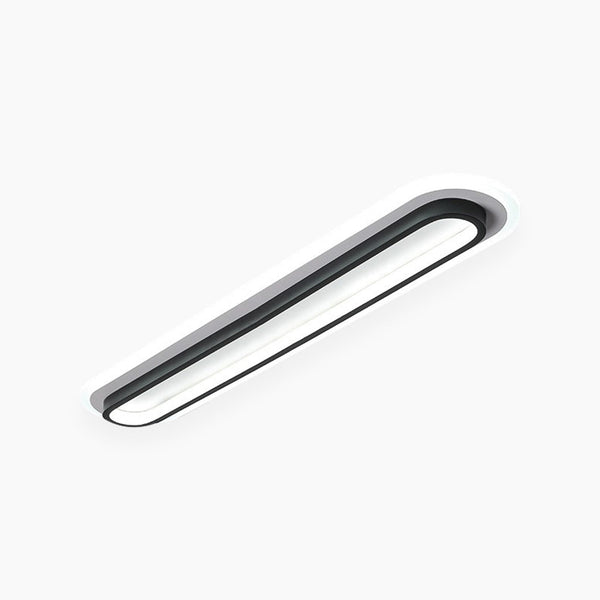 Flush Mount Ceiling Light Chic Oval Linear LED, Black / White
