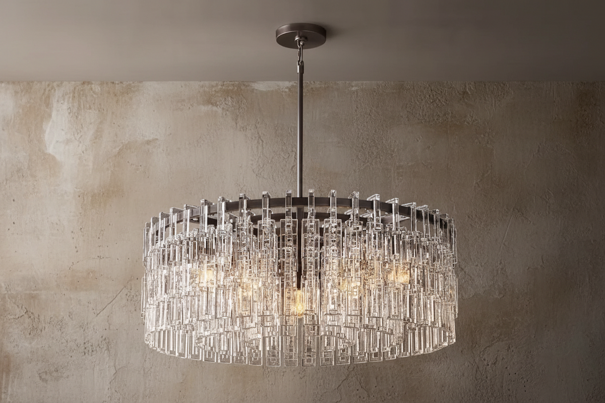 Hand-Cut Crystal Drum Chandelier | CLHUYL0251