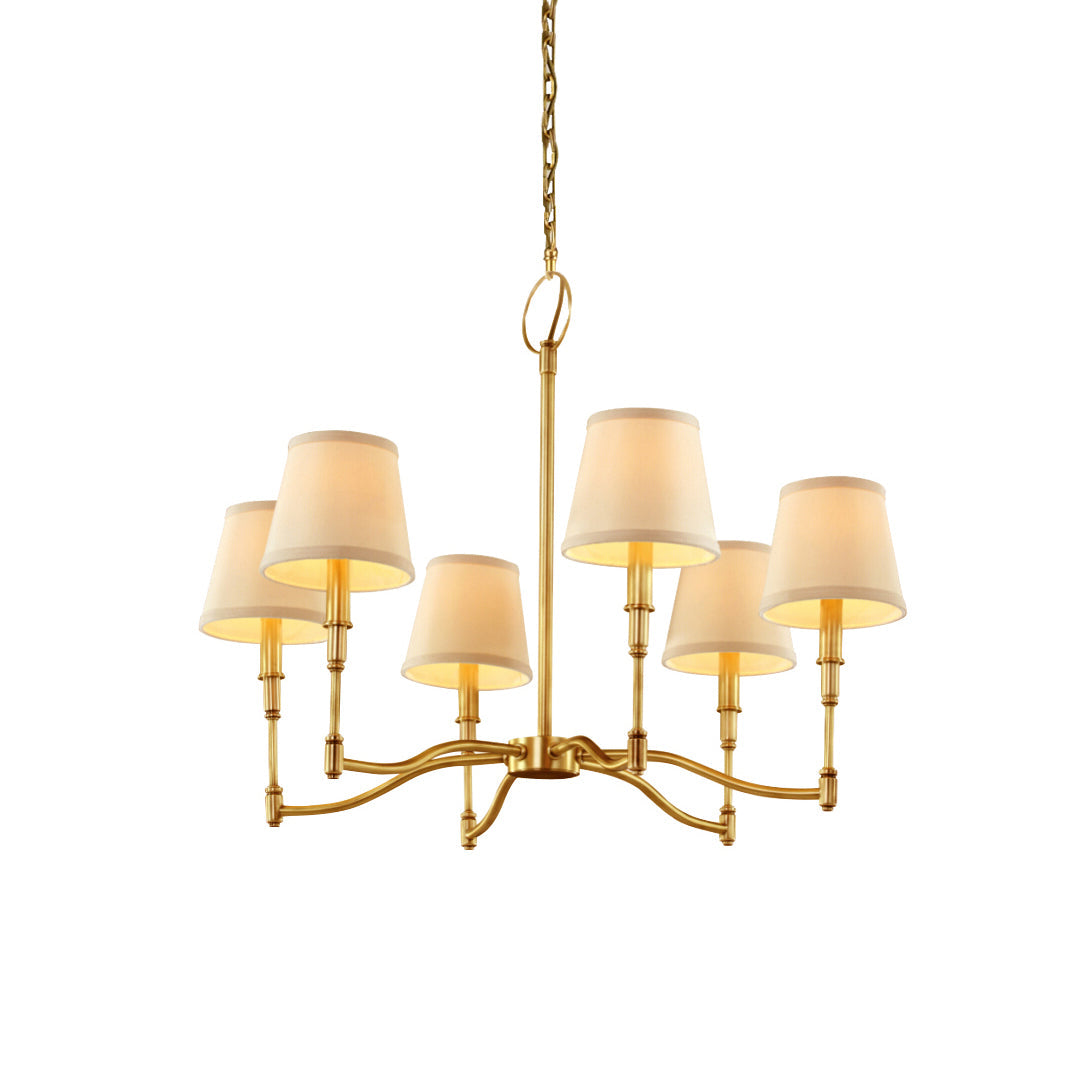 Unfold Vintage Traditional Brass Fabric Chandelier