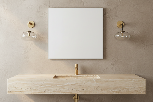 Brass & Amber Glass Wall Sconce | CLFFD1