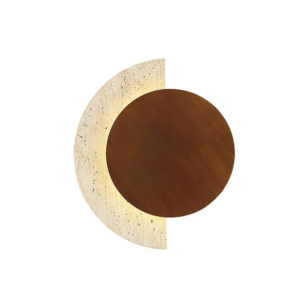 Travertine Crescent Halo Wall Sconce
