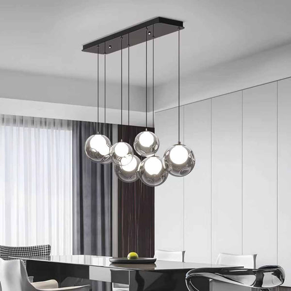 7-Light Cluster Glass Ball Pendant Light Chandelier