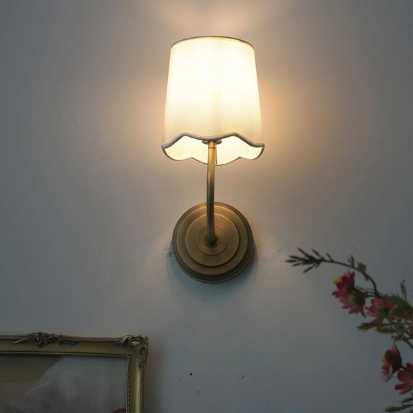 Curved Arm Fabric Shade Wall Sconce
