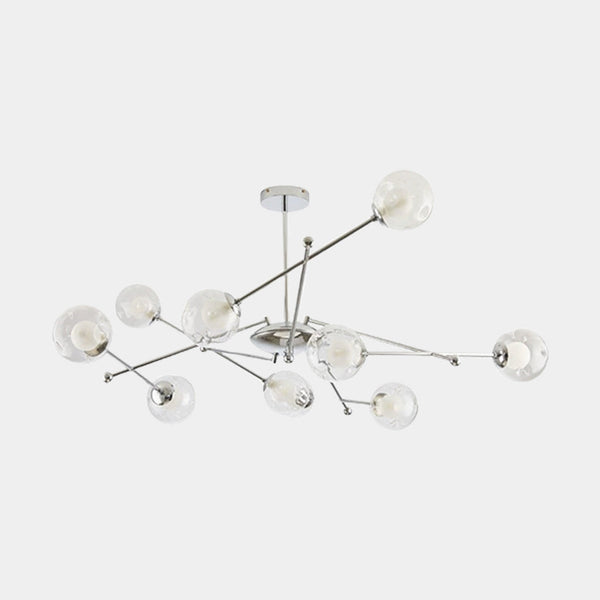 Chandelier Nordic Iron Glass Ball Sputnik, Chrome