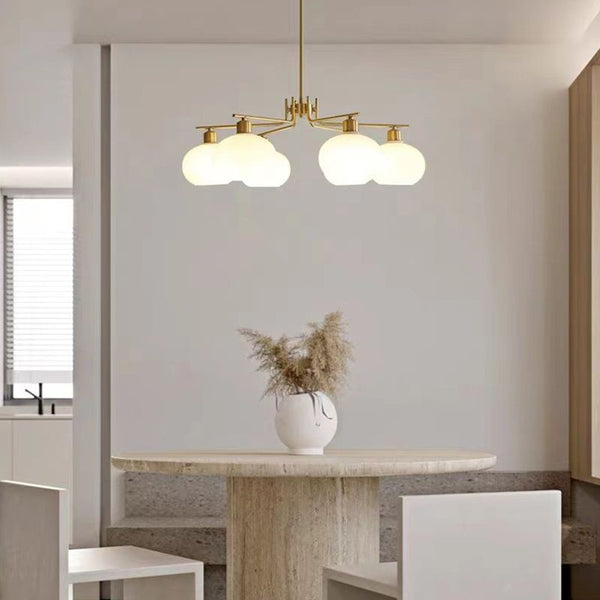 Valentina Pendant Light Semi-Circular Modern, Metal/Glass, Gold/Nickel, Dining Room