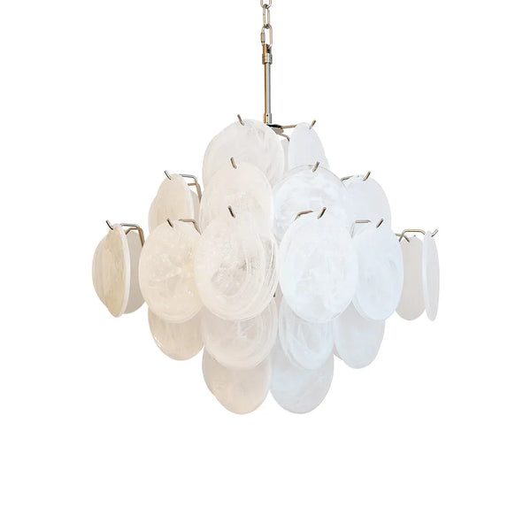 Elegant Vintage White Disks Chandelier