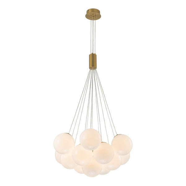 Fljotuvyx Glam Shine Globe Cluster Bubble Opal Glass Chandelier