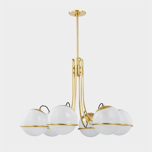 Eursorara Brass Glass Chandelier