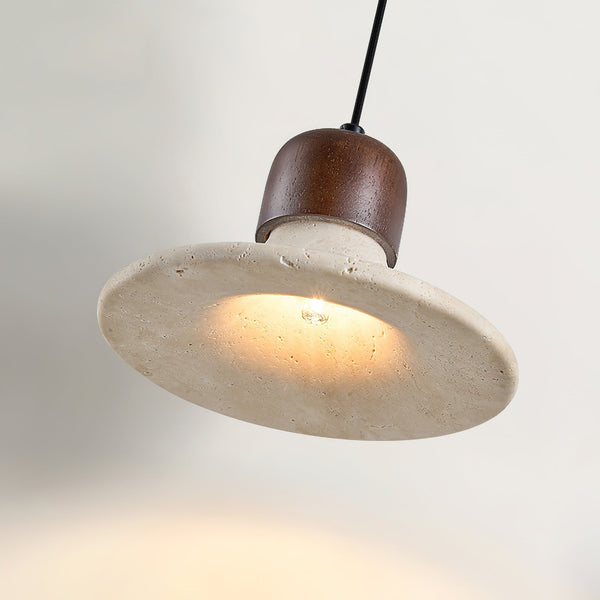 Serinise Pendant Light Trumpet Shape Travertine