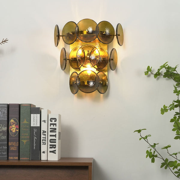 Solaris Disc Hammered Glass Wall Lamp