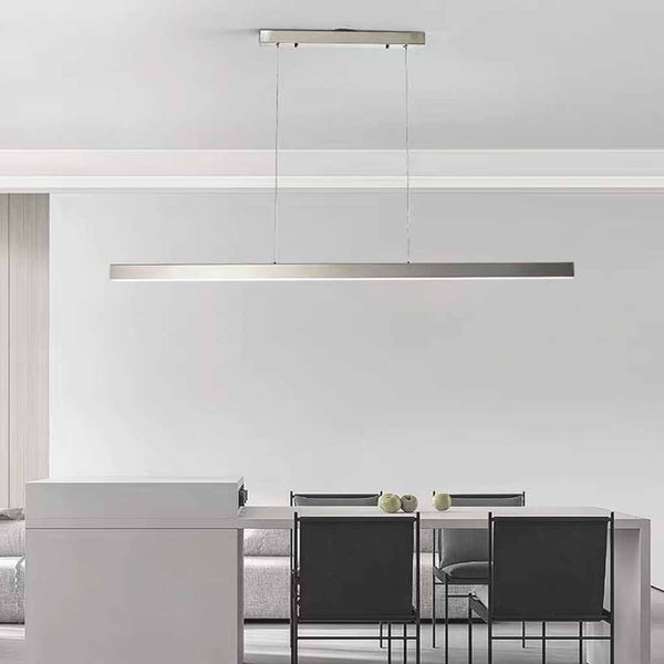 LED Linear Pendant Light Modern Simple, Silver