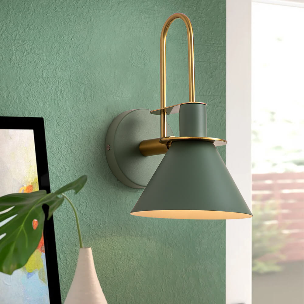Mid-Century Modern Industrial Look Matte Black Wall Lamp