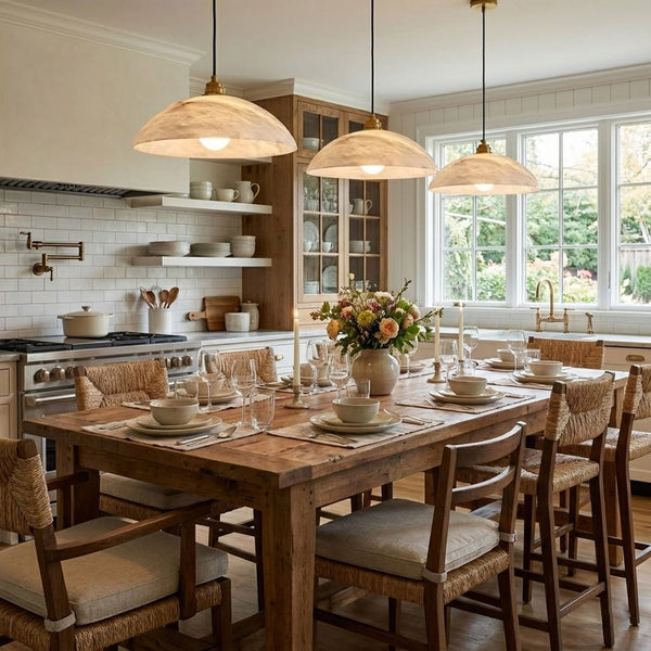 Alabaster Dome Pendant Lamp