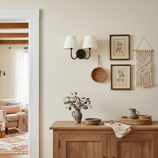 Auruina Brass Linen Wall Lamp