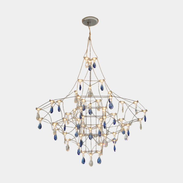 Chandelier Ambient Shiny Mira Blue Crystal LED