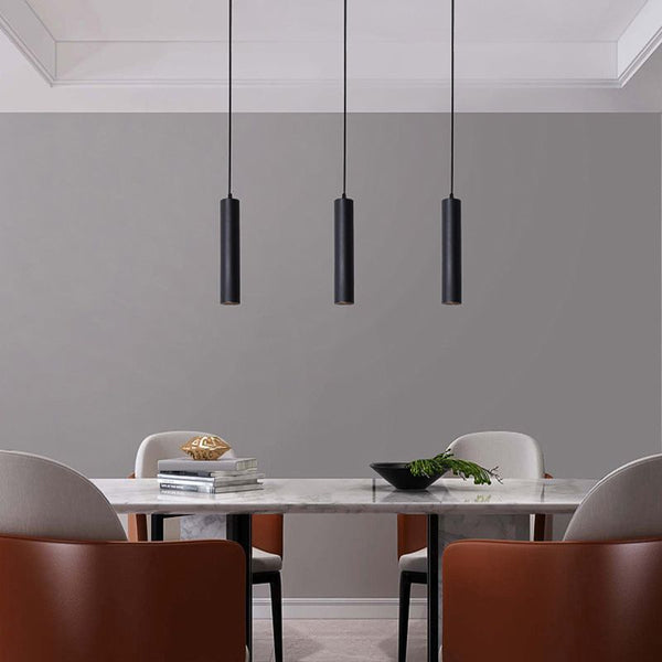 Solira Pendant Light Modern Cylinder Shape Linear Black