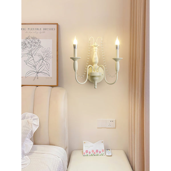 Jarnbruvys Traditional Candle Crystal Wall Lamp