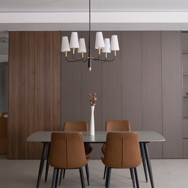 Lyshae Vintage Industrial Brass Fabric Chandelier
