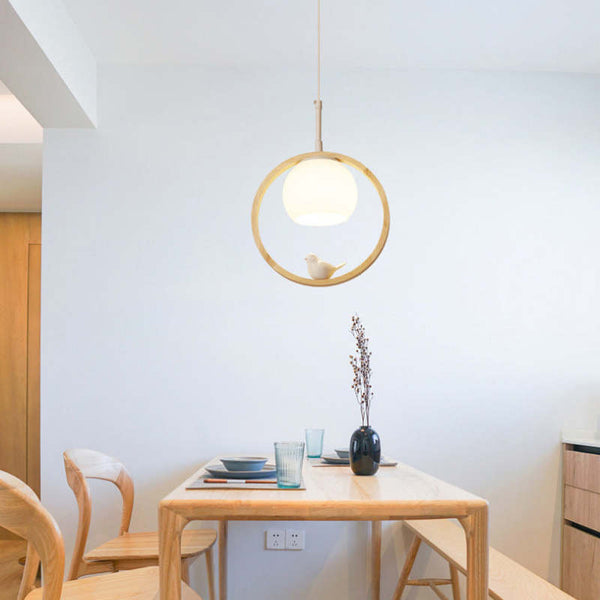 Arisha Wood Bird Aisle Pendant Light Porch Light
