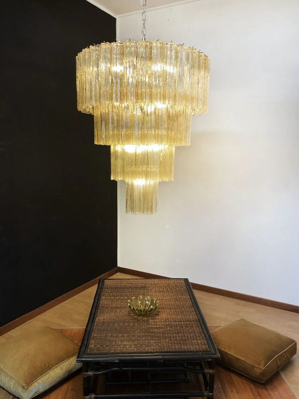 Vintage Amber Tubes Chandelier