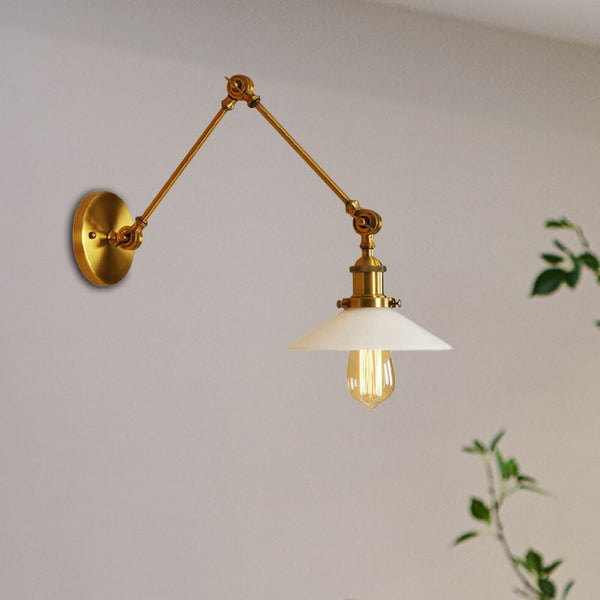 Silva Wall Lamp Retro Saucer Lampshade Metal Adjustable 2 Color, Bedroom