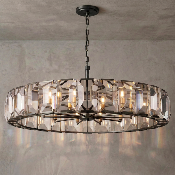 Round Crystal Halo Chandelier | CLPOH009K