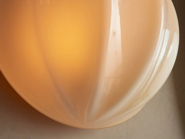Fede Ribbed Cream Glass Wall Sconce | Brass | CLFEDE090BR
