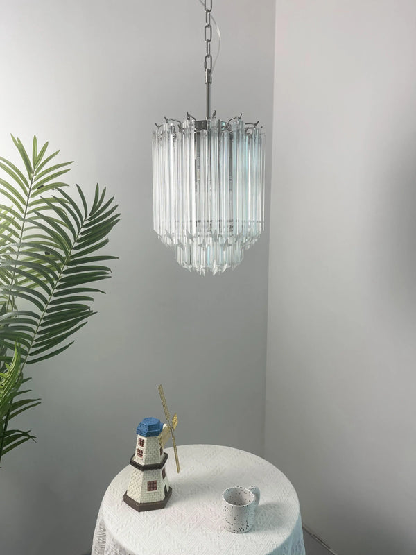 Quadriedri Murano Prisms Transparant Chandelier