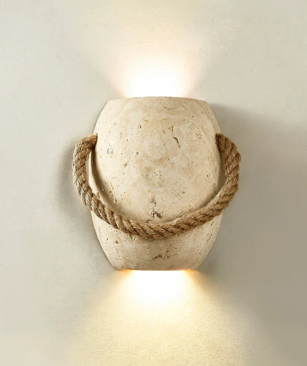 Travertine & Rope Wall Sconce | CLWPA66