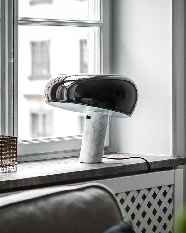 Scandi Marble Dog Table Lamp