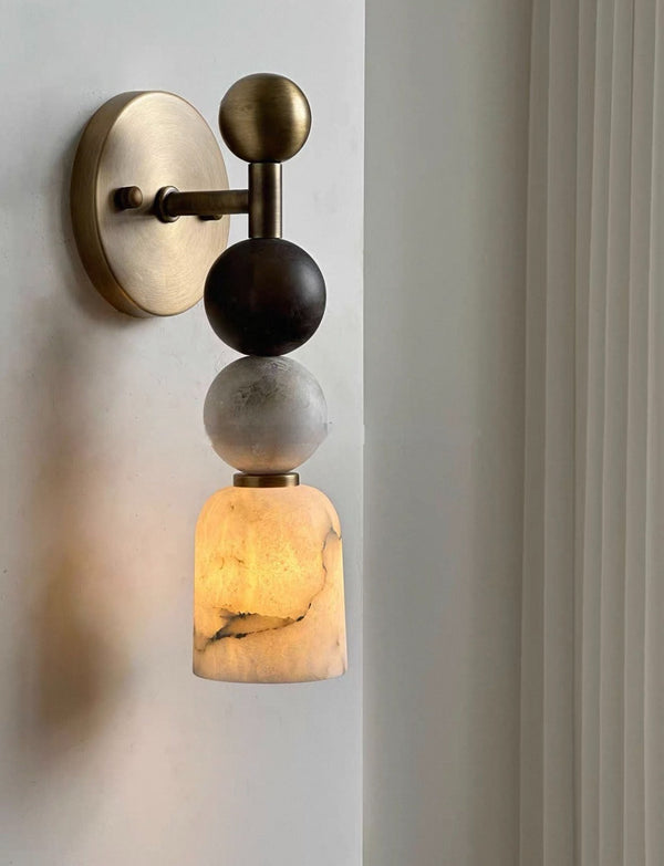 Alabaster & Brass Wall Sconce | CLSUPQ74B