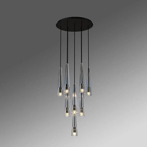 Conical Abner Crystal Multi Head Chandelier