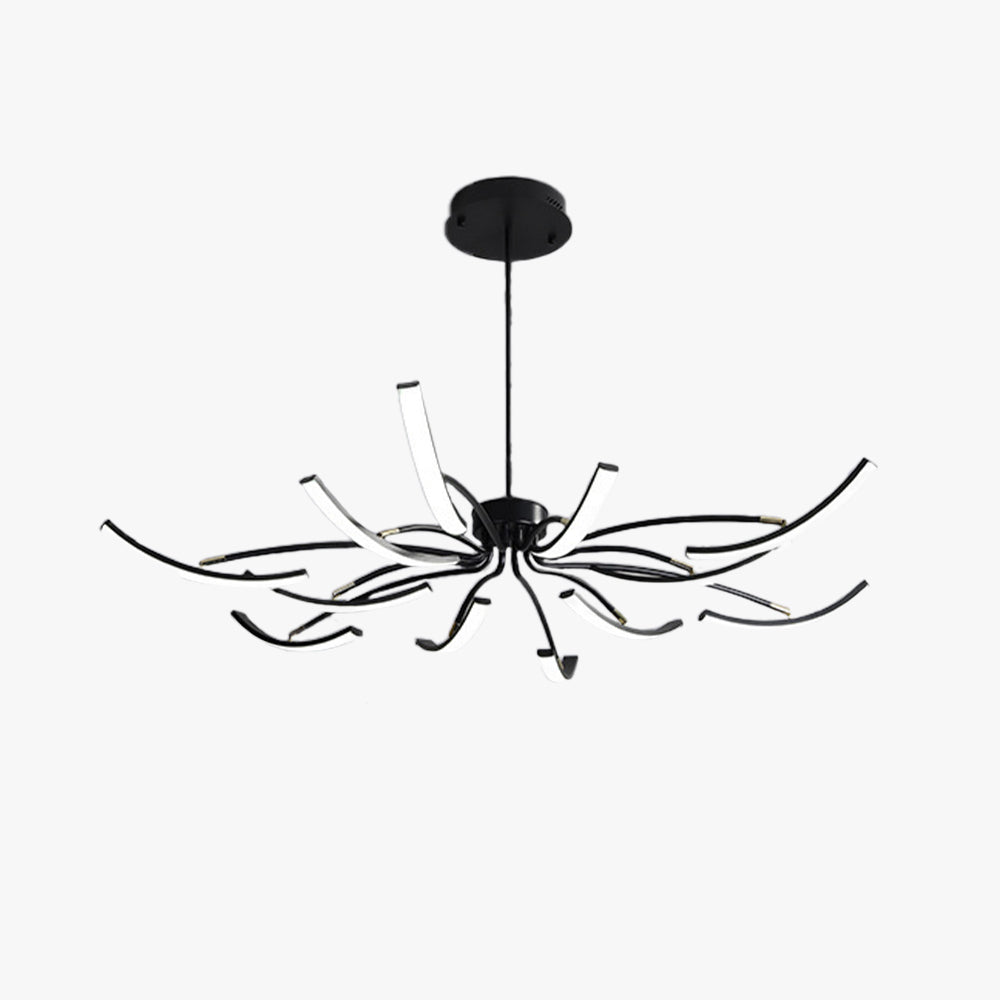 Modern Rotating Chandelier in Metal Dimmable for Living Rooms